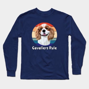 Retro Blenheim Cavalier King Charles Spaniel Gifts Long Sleeve T-Shirt